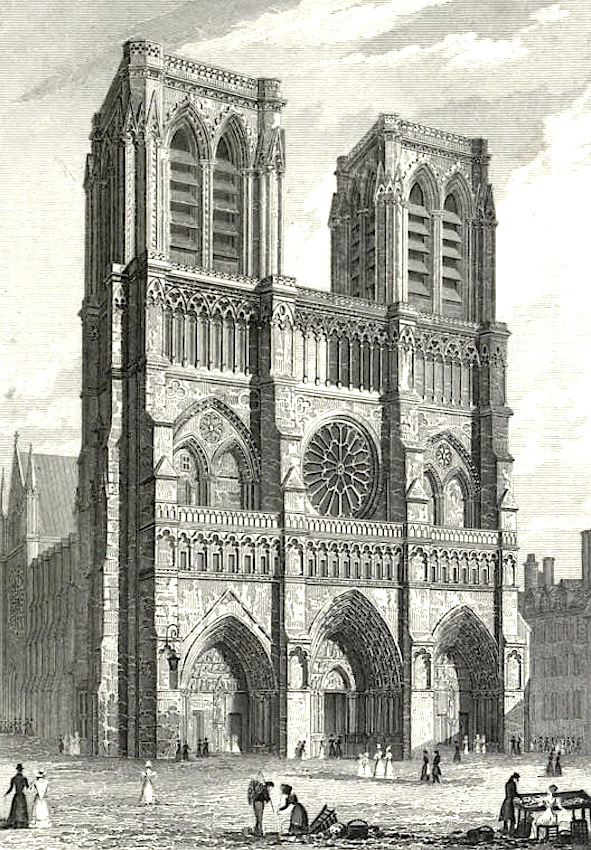 591x850 the cathedral of notre dame, paris, restored - Notre Dame Drawing