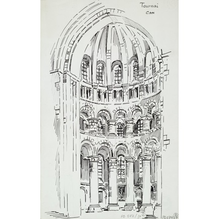 434x434 topographical drawing of the apse, cathedral of notre dame - Notre Dame Drawing