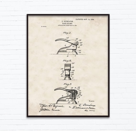 570x548 hand stamp patent drawings november birthday gift ideas etsy - November Drawings