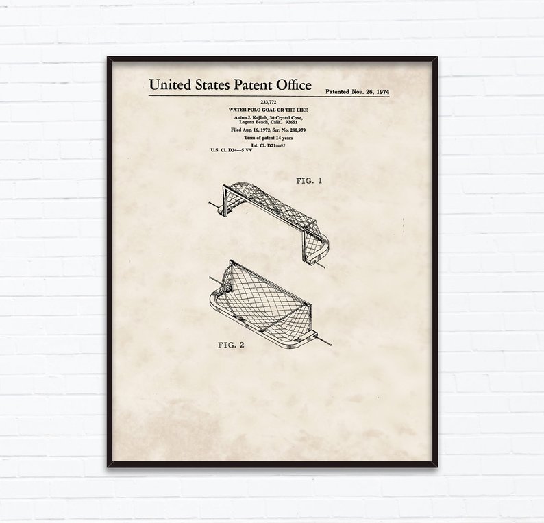 794x763 water polo goal patent drawings november birthday gift ideas etsy - November Drawings