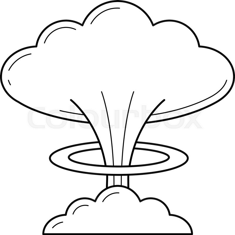 800x800 nuclear explosion vector line icon stock vector colourbox - Nuclear Bomb Drawing
