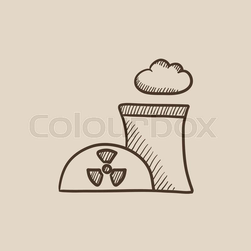 800x800 nuclear power plant sketch icon for stock vector colourbox - Nuclear Drawing