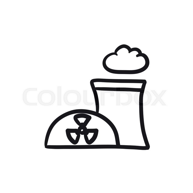 800x800 nuclear power plant vector sketch icon stock vector colourbox - Nuclear Drawing