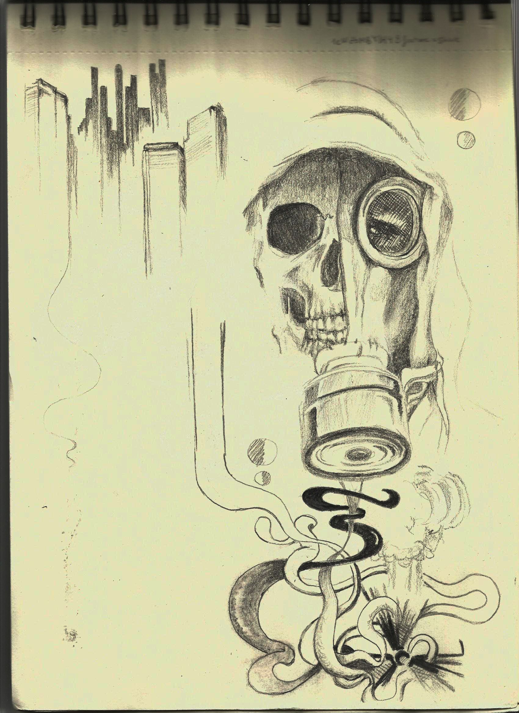 1700x2338 nuclear skull, pencil drawing - Nuclear Drawing