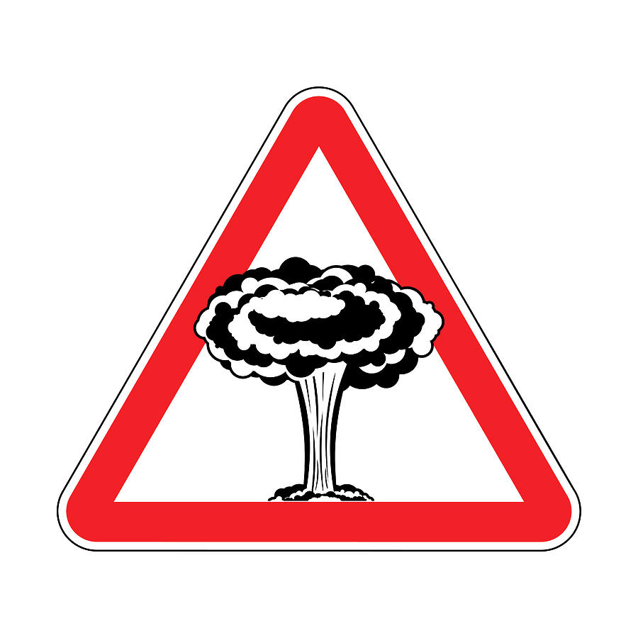 900x900 attention nuclear explosion war is prohibited red triangle road - Nuclear Explosion Drawing