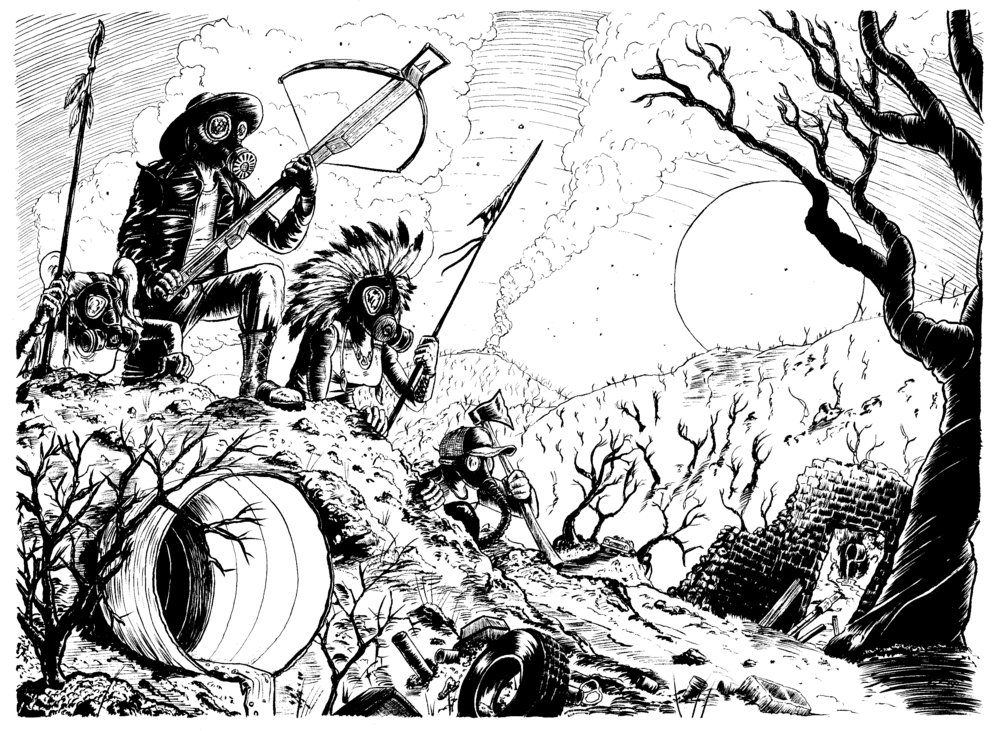 1000x731 nuclear family art print andrew herbst - Nuclear Family Drawing