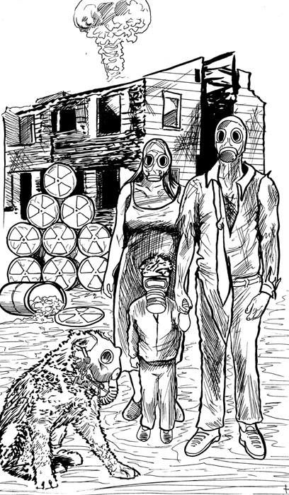 408x699 sketch of the ten of pentacles the nuclear family including fido - Nuclear Family Drawing