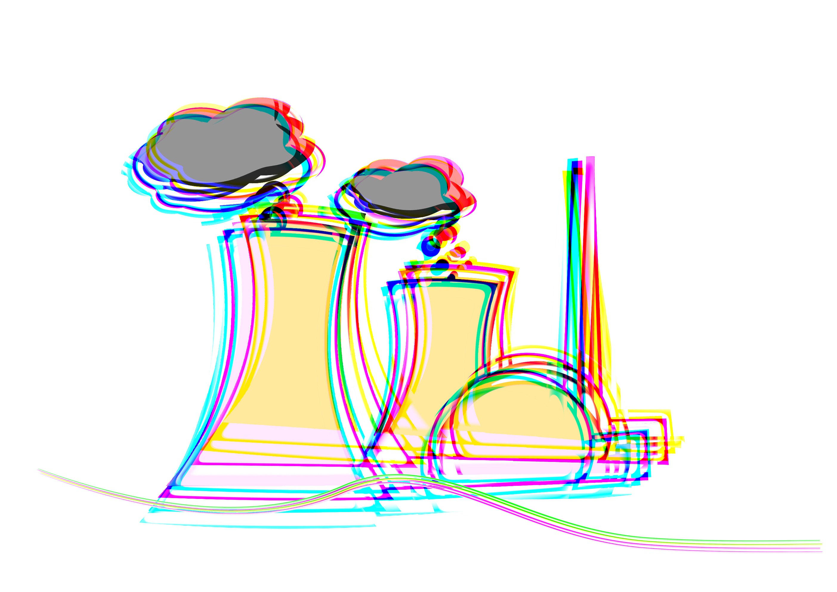 2806x1984 drawing of a nuclear power plant free image - Nuclear Plant Drawing