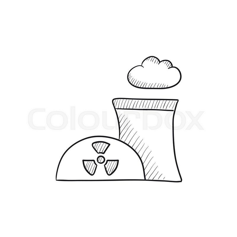 800x800 nuclear power plant vector sketch icon stock vector colourbox - Nuclear Power Plant Drawing