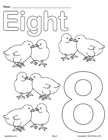 425x550 Free Printable Animal Number Coloring Pages - Number 10 Drawing