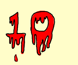 300x250 Bloody Number Drawing - Number 10 Drawing