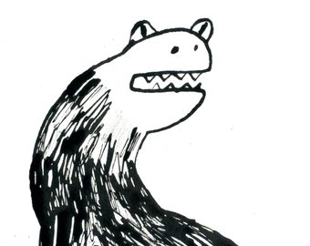 340x270 Beast Minimalist Ink Line Drawing Number Etsy - Number 13 Drawing