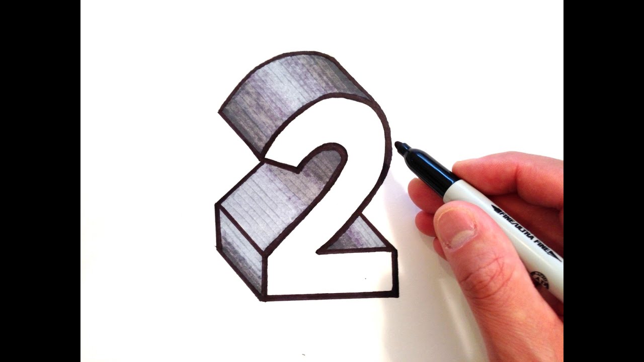 1280x720 How To Draw The Number - Number 2 Drawing