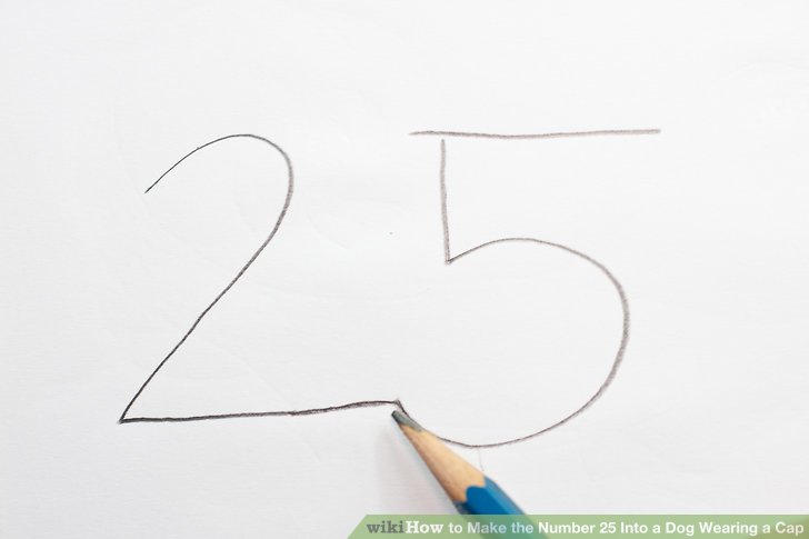 728x485 How To Make The Number Into A Dog Wearing A Cap Steps - Number 2 Drawing