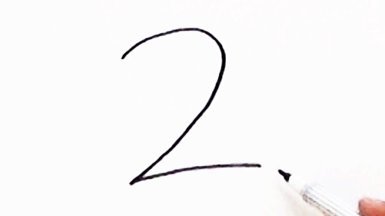 1280x720 How To Draw Cute Mouse From Number - Number 2 Drawing