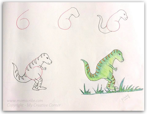 468x366 drawings ideas for kids using numbers, alphabets and shapes - Number 4 Drawing