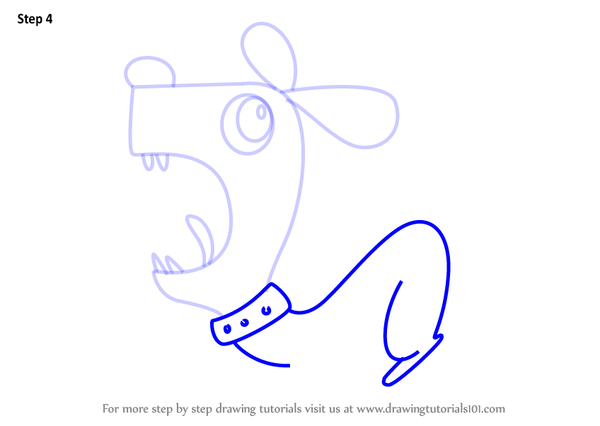 848x602 Learn How To Draw A Dog Using Number - Number 4 Drawing