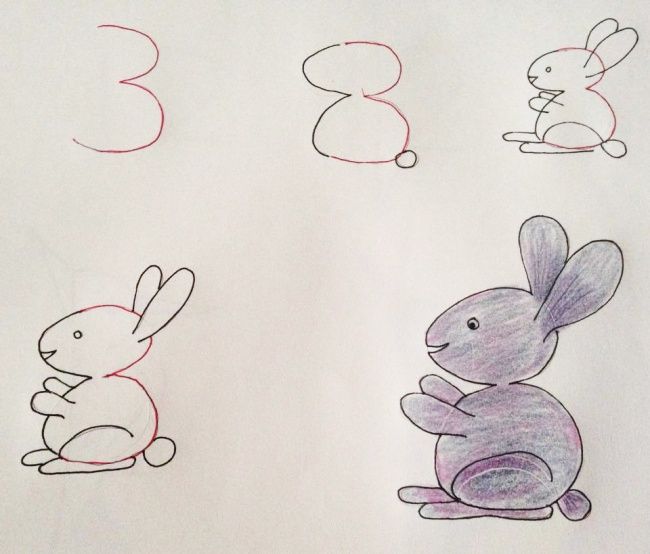 650x554 teach your kids how to draw cute and fun animals just - Number 4 Drawing