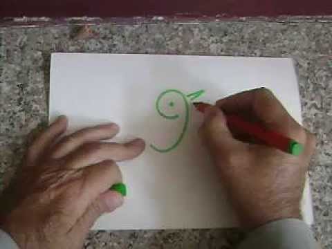 480x360 How To Make A Bird In Implied Line Drawing With Number - Number 9 Drawing