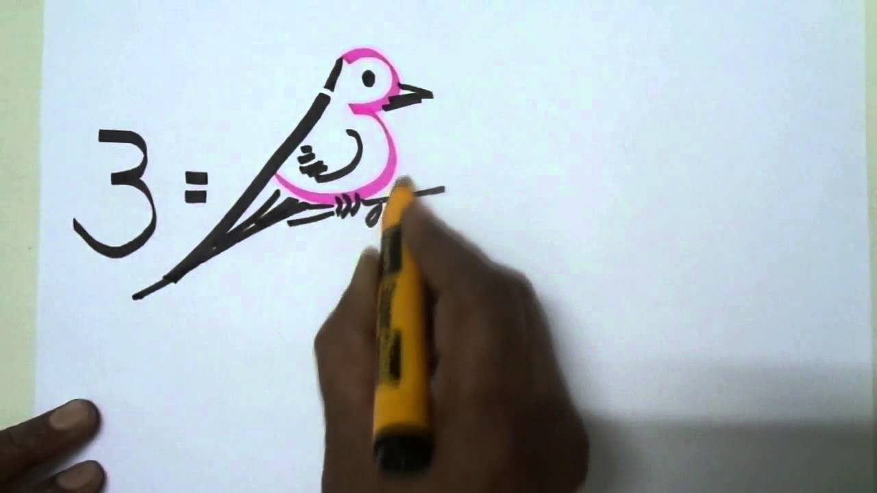 1280x720 Drawing Animals With Using Number - Number Animals Drawing