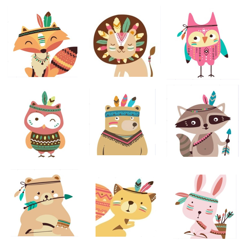 800x800 framed cartoon animals picture for children acrylic painting - Number Animals Drawing