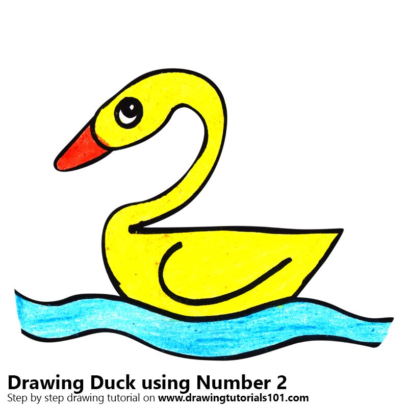 800x800 Learn How To Draw A Duck Using Number - Number Animals Drawing