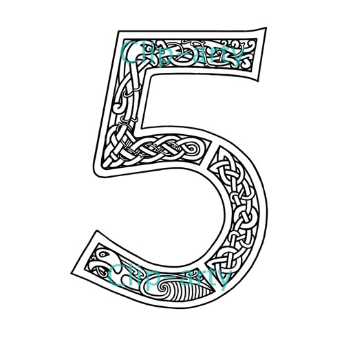 500x500 Celtic Number - Number Drawing