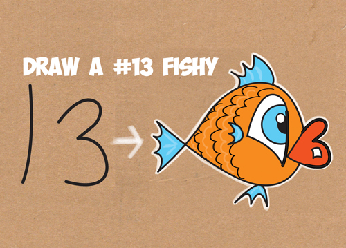 500x359 How To Draw A Cartoon Fish From The Number - Number Drawing For Kids