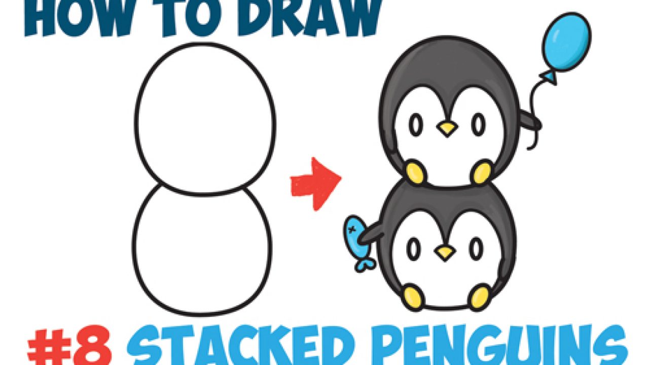 1280x720 how to draw cute kawaii penguins stacked - Number Drawing Images