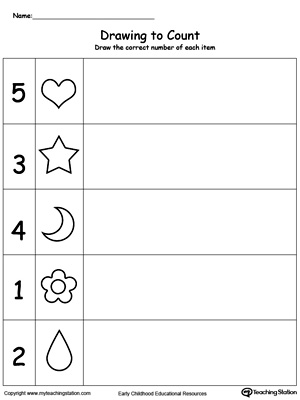300x400 Kindergarten Drawing Printable Worksheets - Number Drawing Images