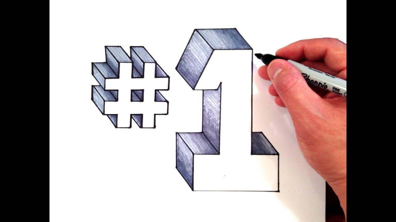 1280x720 how to draw number one - Number One Drawing