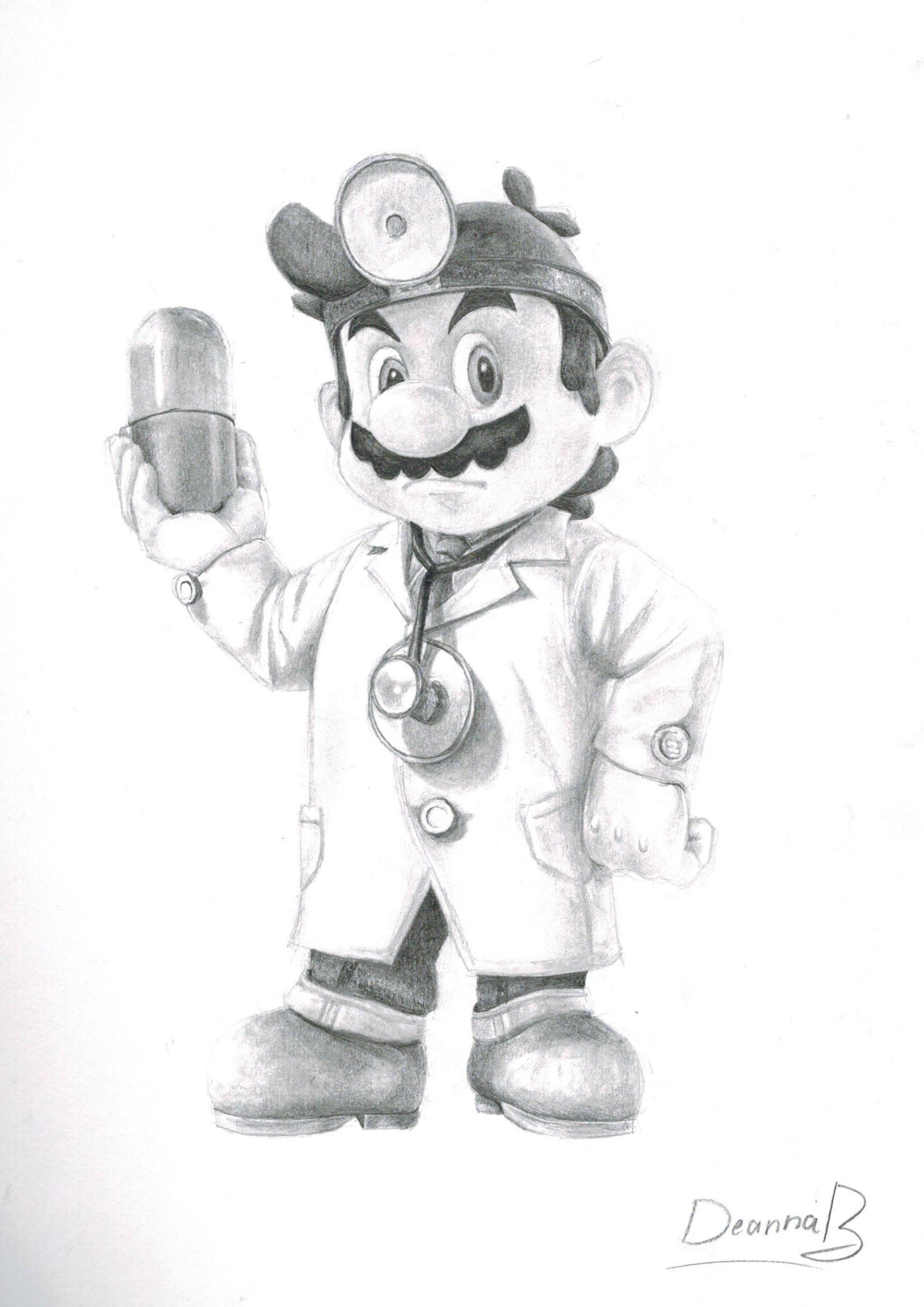 1723x2435 drawing number three, dr mario! finally done - Number Three Drawing