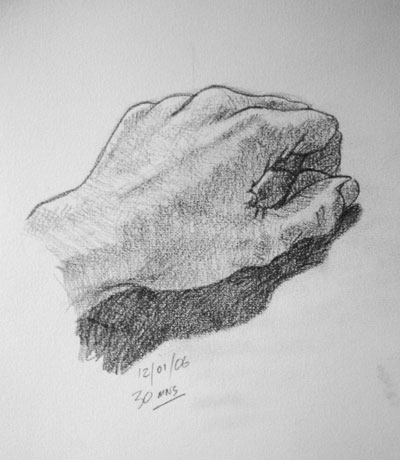 400x460 Hand Drawing Number Three - Number Three Drawing