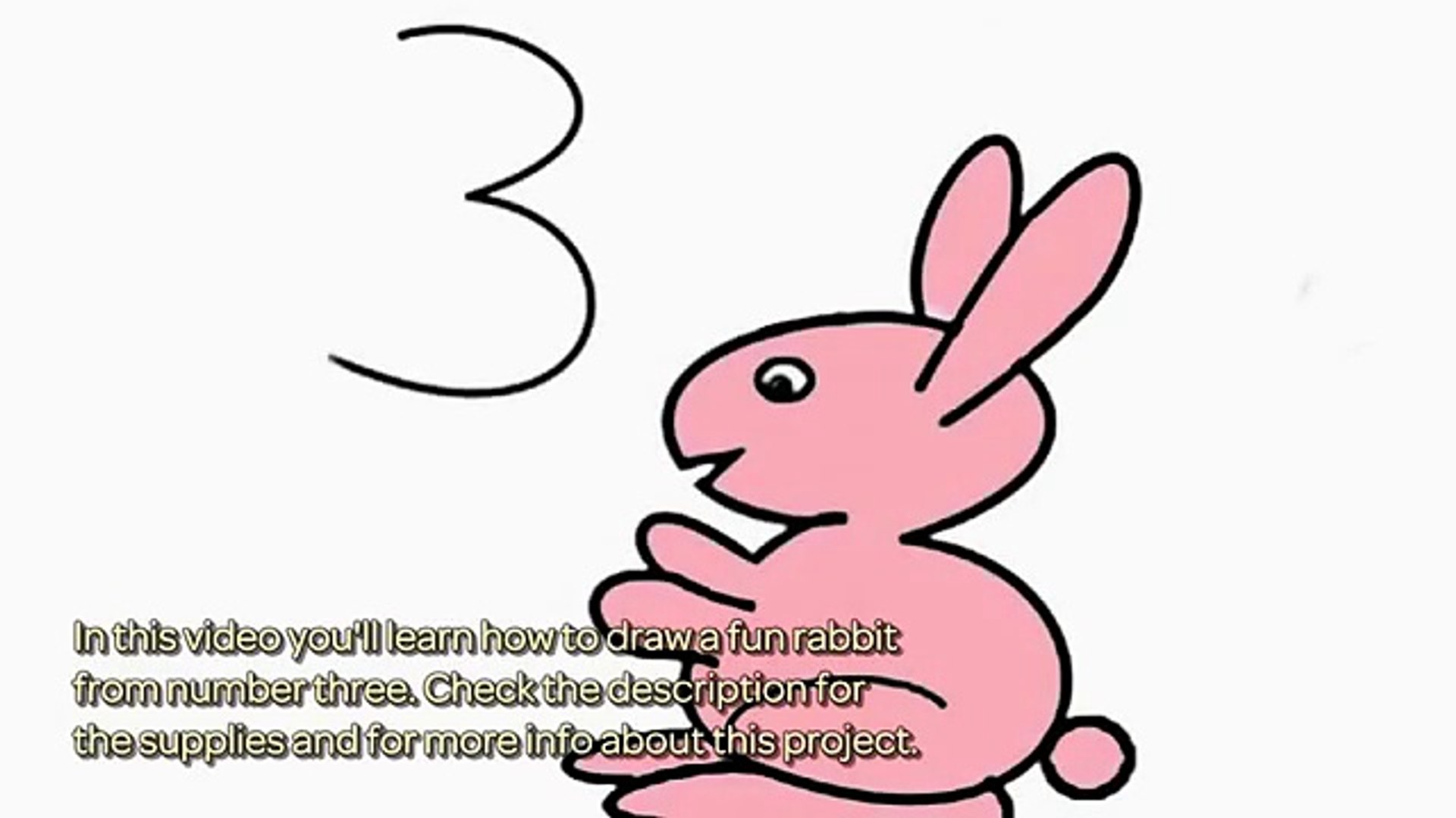 1920x1080 How To Draw A Fun Rabbit From Number Three - Number Three Drawing