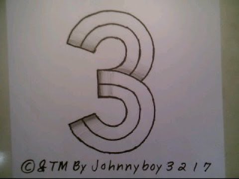 Number Three Drawing at PaintingValley.com | Explore collection of ...