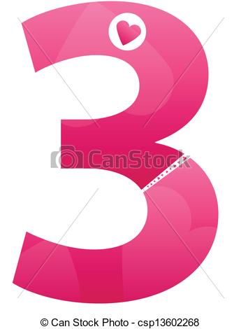 345x470 Love Number Three Number Three Love Number Set - Number Three Drawing