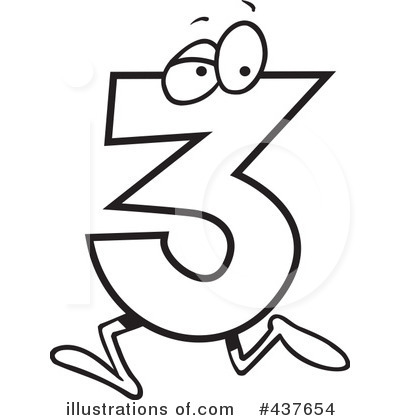 400x420 Number Three Clipart Black And White Great Free Clipart - Number Three Drawing
