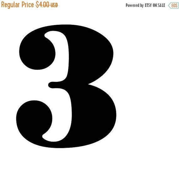 570x603 Number Three Digital Download To Be Used To Print Your Own Photo - Number Three Drawing