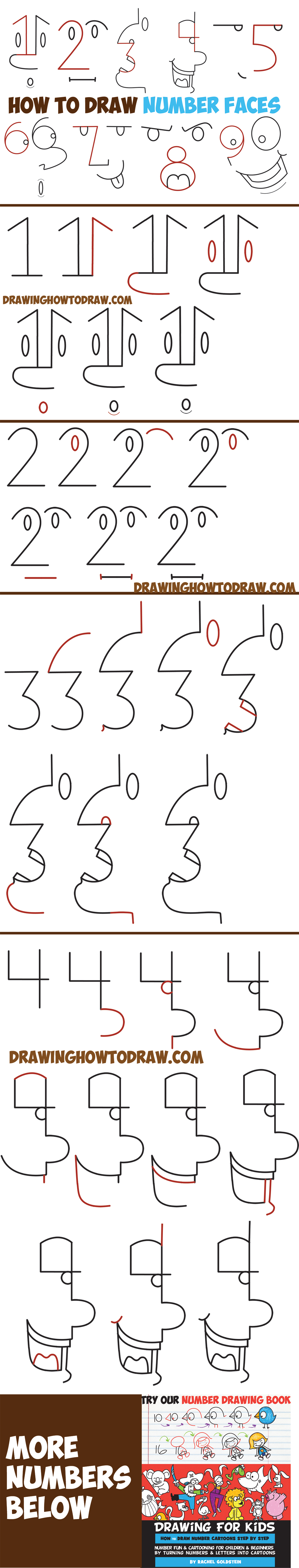 1200x6282 how to draw cartoon faces from numbers - Numbers For Drawing