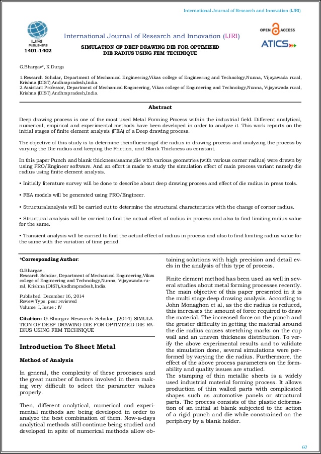 638x903 simulation of deep drawing die for optimized die radius using fem - Numerical Drawing