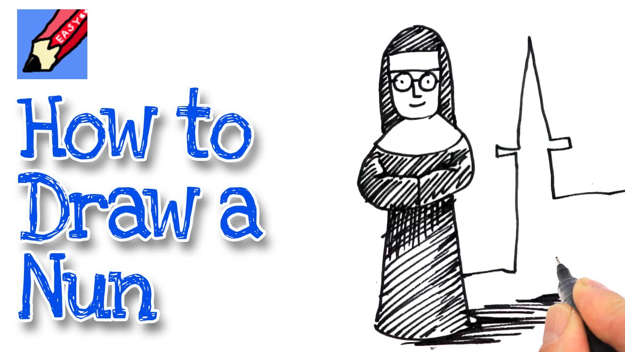 1280x720 How To Draw A Nun Real Easy - Nun Drawing