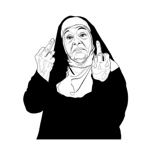 300x300 Nun Portrait Digital Art - Nun Drawing