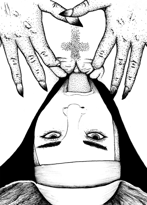 483x676 nun drawing leprechaun for free download - Nun Drawing