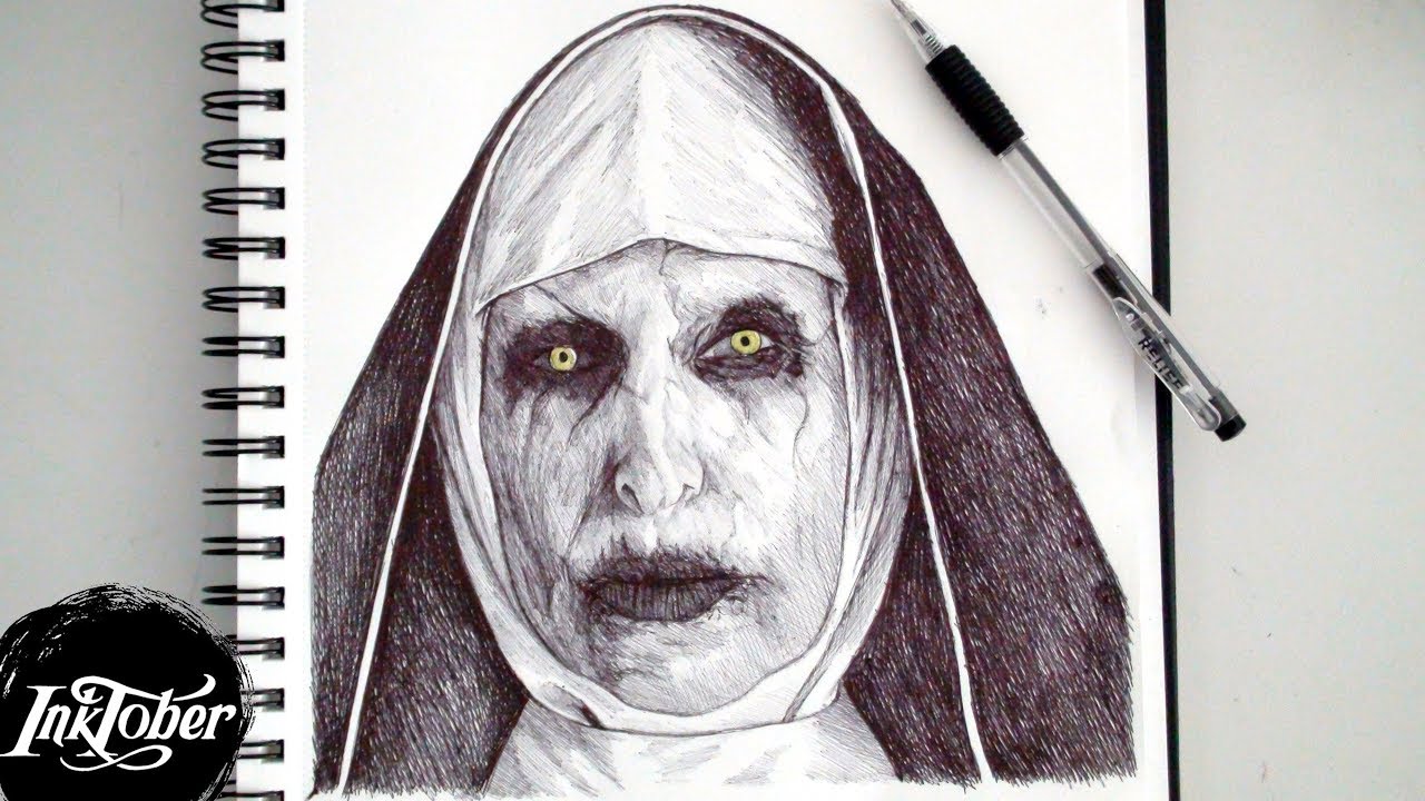 1280x720 Valak The Demon Nun Pen Drawing - Nun Drawing