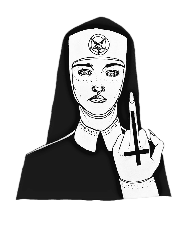 673x805 nun drawing satanic for free download - Nun Drawing