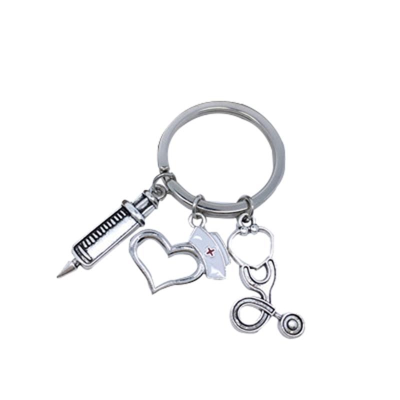 800x800 heart shaped nurse cap medical needle syringe stethoscope keychain - Nurse Cap Drawing