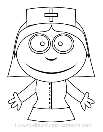 347x445 drawing a nurse cartoon - Nurse Cartoon Drawing