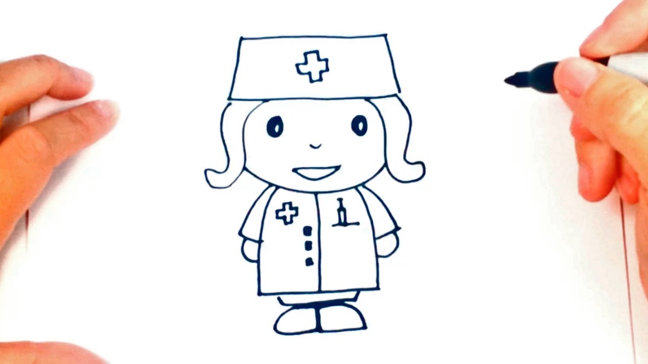 1280x720 how to draw a nurse nurse easy draw tutorial - Nurse Cartoon Drawing