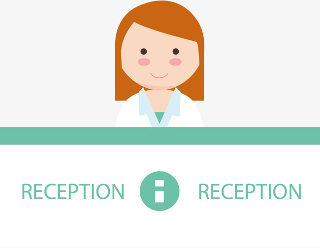 650x503 cartoon hand drawing hospital front desk female nurse, cartoon - Nurse Cartoon Drawing