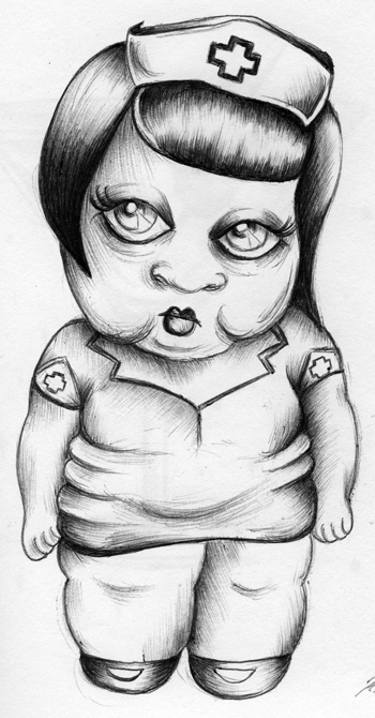 375x718 nurse drawing - Nurse Drawing